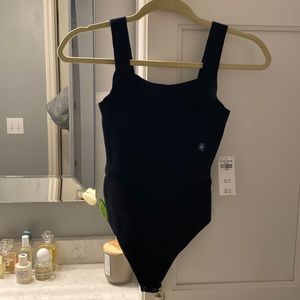 Abercrombie NWT - black sweater material tank bodysuit